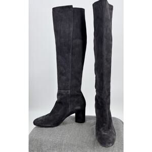 Stuart Weitzman Boots Over the Knee Stretch Suede 5050 Boots Round Block Heel 10